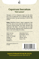 Chilipeber 'Hot Lemon', slanke frugter med let sødme, en note af frugtig citrus og en behagelig varme.