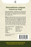 Kruspersille 'Wega', medium krusede blade. Hurtigvoksende, pæne planter med godt udbytte.