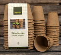 Fiberpotte 6 cm rund 26-pak, Fremstillet af 100 % bionedbrydelig træmasse, fuldstændig tørvefri.