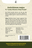LøvemundF1 'Candy Showers Deep Purple', Intenst purpurlilla blomster med lille, gult svælg.
