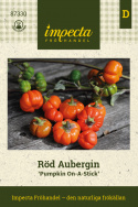 Rød Aubergine ''Pumpkin On-A-Stick'', Usædvanlig aubergine, orangerøde minigræsk