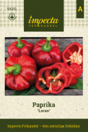 Peberfrugt 'Loran', Perfekte at bruge til fyldte, ovnbagte peberfrugter. Til en varm plads på friland, drivhus og lignende. 