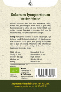 Cocktailtomat 'Weißer Pfirsich', Kulturarv. Historisk sort fra 1890. Også kendt som 'Wapsipinicon Peach'.