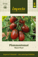 Blommetomat 'Black Plum', blommetomater på ca 50. gram, med grønsort nakke. Saftigt, sødt og mørkerødt, gennemfarvet frugtkød.