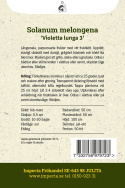 Aubergine ''Violet lunga 3'', Lange, smalle, lilla-sorte frugter med hvidt frugt