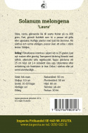 Aubergine 'Laura', Store, runde, skinnende lilla til sorte frugter på omkring 400 gram.